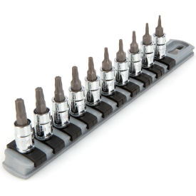 1/4'' Drive Torx Bit Socket Set with Rail, 10 Pieces