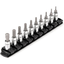 1/4'' Drive Hex Bit Socket Set with Rail, 10 Pieces