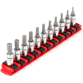 1/4'' Drive Hex Bit Socket Set with Rail, 11 Pieces