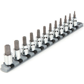 3/8'' Drive Torx Bit Socket Set with Rail, 12 Pieces
