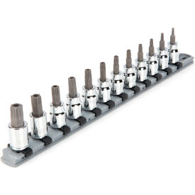 3/8'' Drive Tamper-Resistant Torx Bit Socket Set with Rail, 12 Pieces