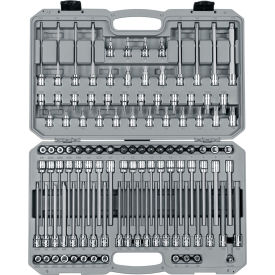 3/8'' Drive Hex, Torx, TR Torx, Phillips, Slotted, Square, Socket Set with Case, 110 Pieces