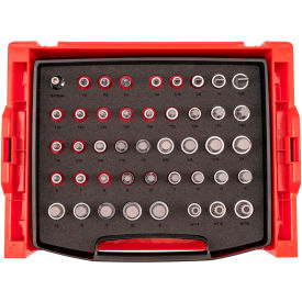 1/2'' Drive Bit Socket Set with Open Top Drawer & Rack, 44 Pieces