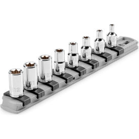1/4" Drive Shallow External Star Socket Set with Rail, 8 Piece