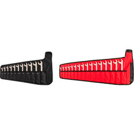 Angle Head Open End Wrench Set with Rolls, 3/8" - 1", 10 mm - 27 mm, 27 Piece