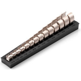 3/8" Drive 6-Point Flare Nut Crowfoot Wrench Set with Rack, 5/16" - 1-1/16", 14 Piece