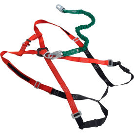 WP Nylon Work Platform Harness with Lanyard, Red, X-Large