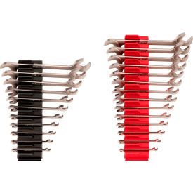 Angle Head Open End Wrench Set with Modular Organizers, 1/4" - 3/4" 6 mm - 19 mm, 25 Piece