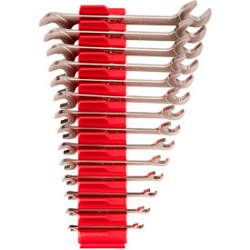 Angle Head Open End Wrench Set with Modular Organizers, 6 mm - 19 mm, 14 Piece