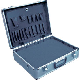 Aluminum Carrying with Foam Insert Case, 14"L x 18"W x 6"H, Silver