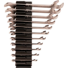 Angle Head Open End Wrench Set with Modular Organizers, 1/4" - 3/4", 11 Piece