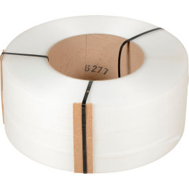 Polypropylene Strapping, 1/2"W x 9900'L x 0.023" Thick, 9" x 8" Core, Clear