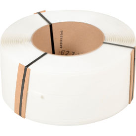 Polypropylene Strapping, 1/2"W x 9900'L x 0.023" Thick, 9" x 8" Core, White