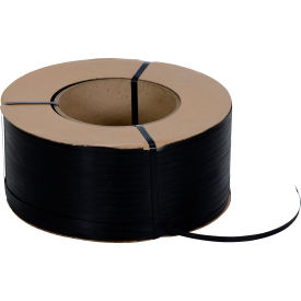 Polypropylene Strapping, 1/2"W x 9900'L x 0.023" Thick, 9" x 8" Core, Black