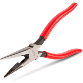 Serrated Jaw Long Nose Pliers, 8"L