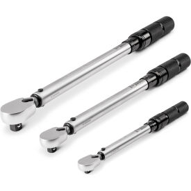 1/4", 3/8", 1/2'' Micrometer Torque Wrench Set, 20-200, 10-100, 40-200 Ft-Lbs, 3 Piece