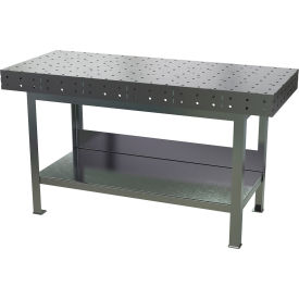 Steel Fixture Welding Table, 72"W x 30"D x 40-5/8"H, Silver