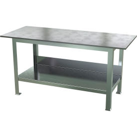 Steel Fixture Welding Table, 72'W x 30"D x 36-1/4"H, Silver