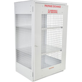 Propane Exchange Cylinder Storage Cabinet, 32-1/8"W x 40"D x 68-1/4"H, 18 Cylinder Cap