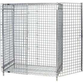 Wire Mesh Security Locker, 36"W x 18"D x 63"H, Chrome