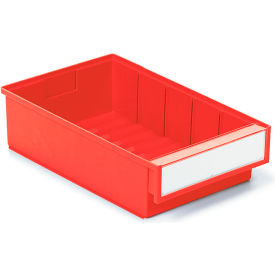 Storage Bins, 11-13/16"L x 7-5/16"W x 3-1/4"H, Red, Pack of 15