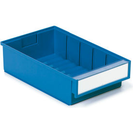 Storage Bins, 11-13/16"L x 7-5/16"W x 3-1/4"H, Blue, Pack of 15