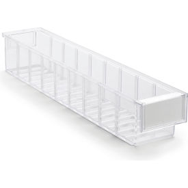 Storage Bins, 19-11/16"L x 3-5/8"W x 3-1/4"H, Clear, Pack of 30