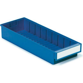 Storage Bins, 19-11/16"L x 7-5/16"W x 3-1/4"H, Blue, Pack of 15