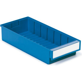 Storage Bins, 15-3/4"L x 7-5/16"W x 3-1/4"H, Blue, Pack of 15