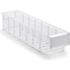Storage Bins, 15-3/4"L x 3-5/8"W x 3-1/4"H, Clear, Pack of 30