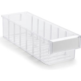 Storage Bins, 15-3/4"L x 5-3/16"W x 3-15/16"H, Clear, Pack of 20