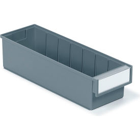 Storage Bins, 15-3/4"L x 5-3/16"W x 3-15/16"H, Gray, Pack of 20