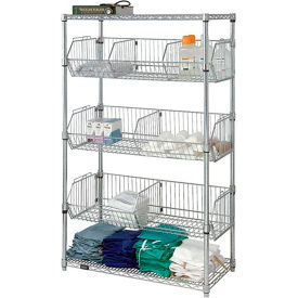 Storage Systems Stationary Wire Basket Unit, 36"W x 24"D x 63"H