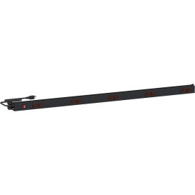 Power Rail with 10 Outlets & 8'L Cord, 15 Amp, 125 Volts, 52-3/4"W, Black
