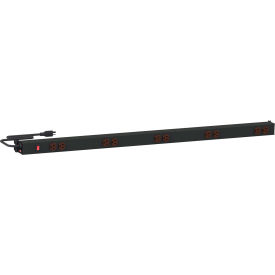 Power Rail with 10 Outlets & 8'L Cord, 15 Amp, 125 Volts, 46-7/8"W, Black