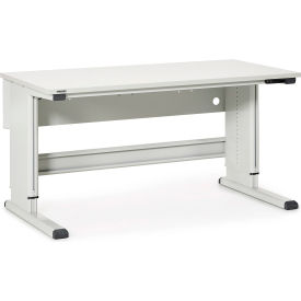Concept Ergo Electric Frame with ESD Laminate, 30" x 96", Light Gray