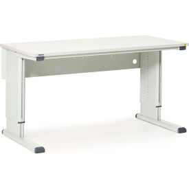 Concept Ergo Manual Workbench Frame with ESD Top, 30" x 80", Light Gray
