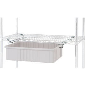 Single Bin Drawer Slide, Wire Shelves, Chrome Plated Finish