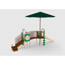 Layfette Playground with In-Ground Kit & Shade, Natural