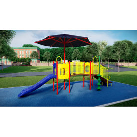 Layfette Playground with In-Ground Kit & Shade, Multi-color