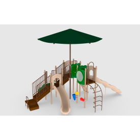 Boulder Point with Shade, Ground Spikes & Inground Shade Posts, Natural