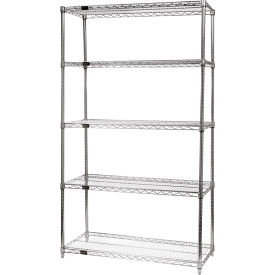 5 Shelf Chrome Wire Shelving Unit, Starter, 36"W x 12"D x 54"H