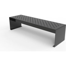 Pasadena 6' Outdoor Straight Modular Bench without Back, Surface Mount, Black