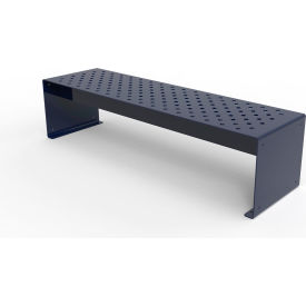 Pasadena 6' Outdoor Straight Modular Bench without Back, Surface Mount, Ultra Blue
