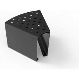 Pasadena 2' Outdoor Modular Bench without Back, Surface Mount, Black