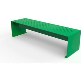 Pasadena 6' Outdoor Straight Modular Bench without Back, Surface Mount, Spring Green
