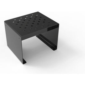 Pasadena 2' Outdoor Straight Modular Bench without Back, Surface Mount, Black