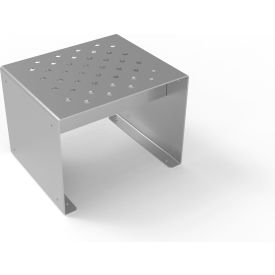 Pasadena 2' Outdoor Straight Modular Bench w/o Back, Surface Mount, Metallic Silver