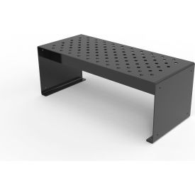 Pasadena 4' Outdoor Straight Modular Bench without Back, Surface Mount, Black