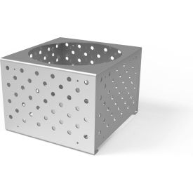 Pasadena Square Planter, 26"W x 26"D x 18"H, Metallic Silver